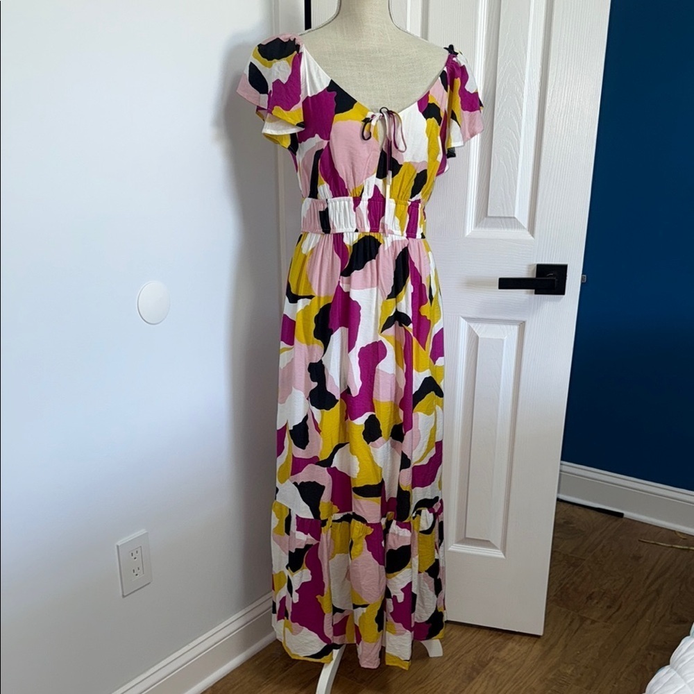 Colorful Abstract Print Women's Dress